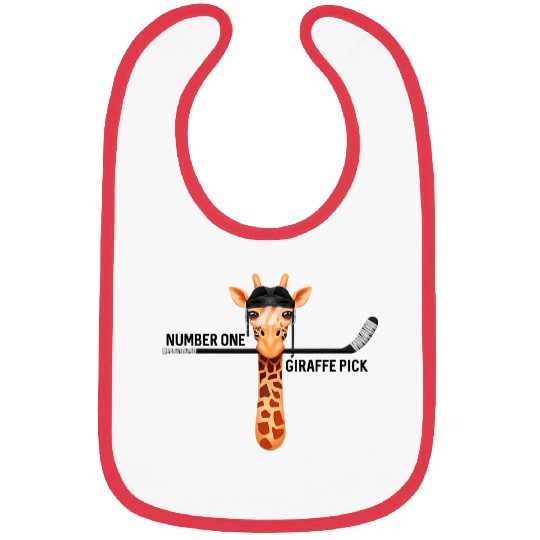 Sport Hockey Number One Giraffe Pick Funny Hockey Giraffe Bibs
