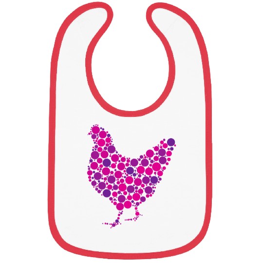 Cute Color Dot chicken Lover chickens International Dot Day Bibs