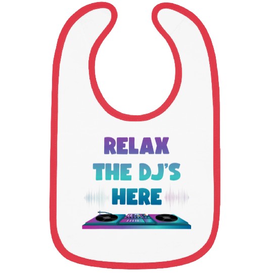 DJ Vinyl Turntable Saying Techno Music Synthesizer Bibs