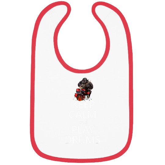 Drums Drummer Keep Calm and Play Drums Gorilla Drums Bibs