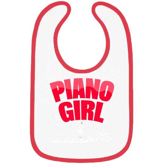 Funny Piano Music Girl Keyboard Musical 2 Bibs