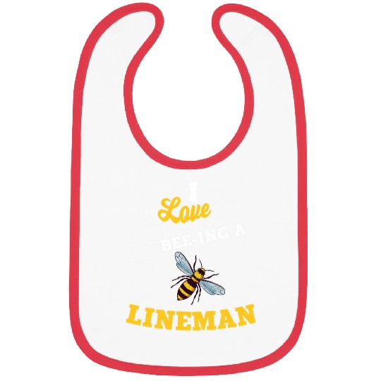 I Love BeeIng A Lineman Honey Bee Job Profession Bibs