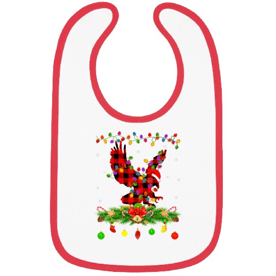 Funny Matching buffalo plaids Eagle Bird Christmas Pajama Bibs