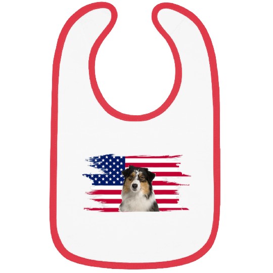 American Flag Dog Australian Shepherd Bibs