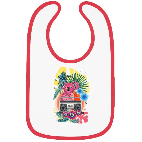 Funny Bear Cute flower koala Boommbox cute koala Cute Bears Bibs
