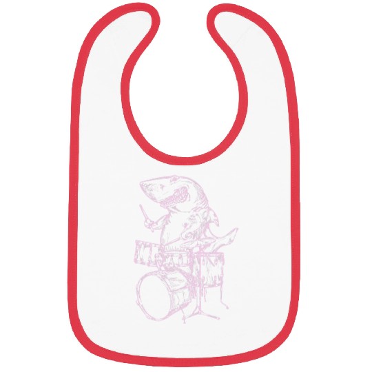 Funny Drummer Ocean Shark SEEMBO Shark Playing Drums Bibs