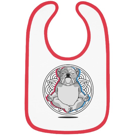 English Bulldog Pet Namaste Bulldog Mandala Lotus Meditation English Bulldog 1 Bibs