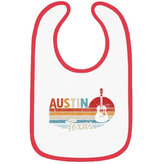 Funny Guitar Retro Austin Texas Guitar Music Bibs