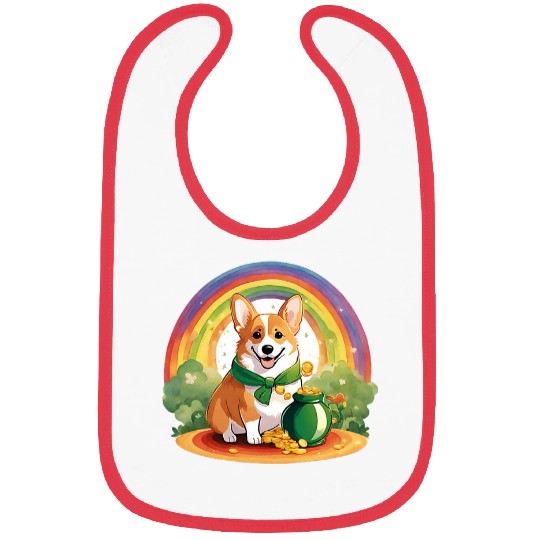 Corgi Pet Cloverdressed Corgi Canine St. Paddys Happy St. Patricks Bibs