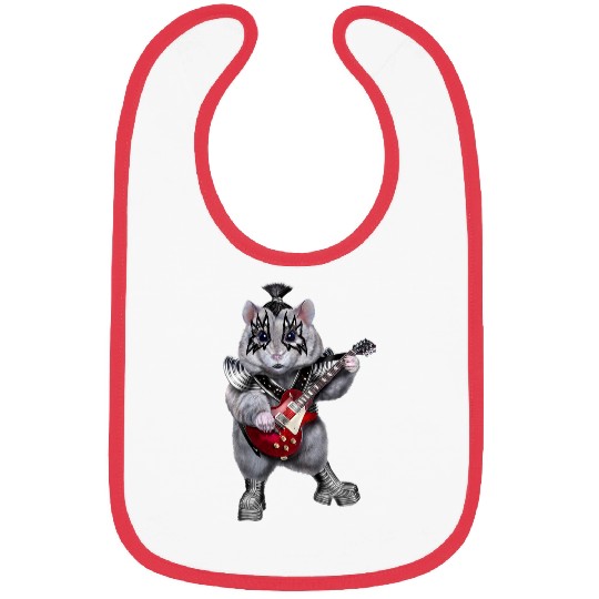 Funny Guitar Hamsters Punk Rock Hamster Playing Electric Guitarist Bibs