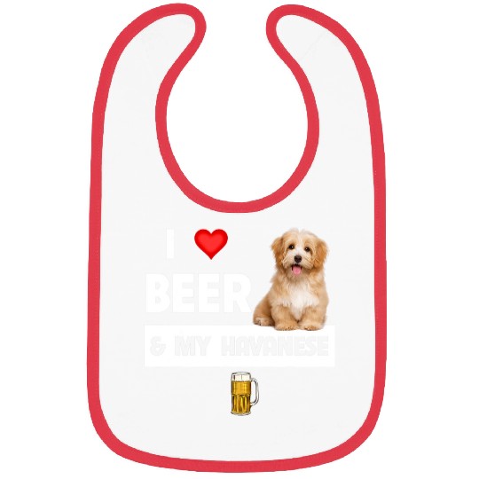 Havanese Pet Beer I Love Beer and My Havanese Mom Dad Havapoo Dog Drinking Bibs