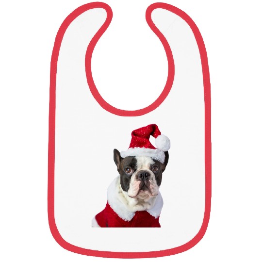 Boston Terrier Pet Santa Hat Image Christmas Cute Bibs
