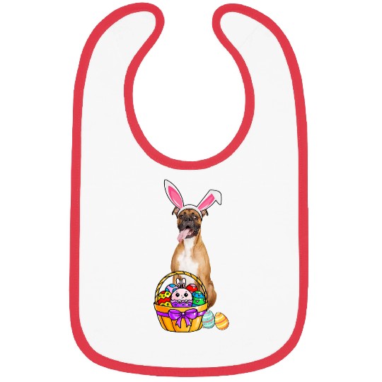 Boxer Pet Easter Egg Funny Boxer Easter Bibs