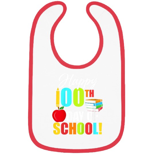 Kids Happy 100th Day Of School PreK Elementary Teacher Student Bibs