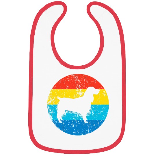 English Springer Spaniel Pet Dog Breed Retro 1970s Circle Bibs