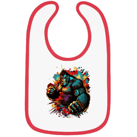 Boxer Pet Gorilla Boxer Splash Graffiti Graphic Bibs