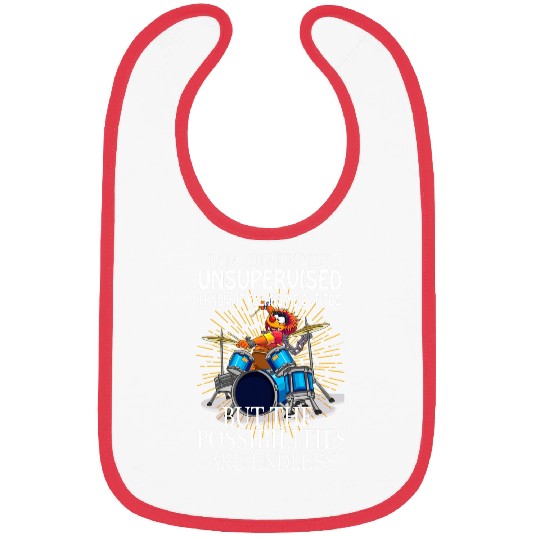 Funny Drummer Frog Gift drummer Im unsupervised but possibilities are endless 8 Bibs