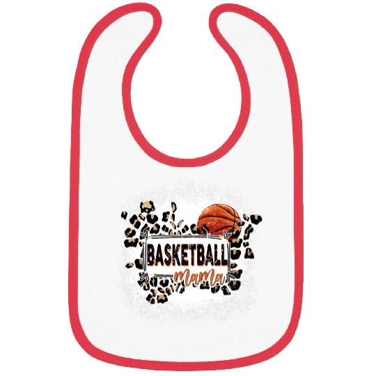 Funny Basketball Mama leopard bleached basketball game day Bibs