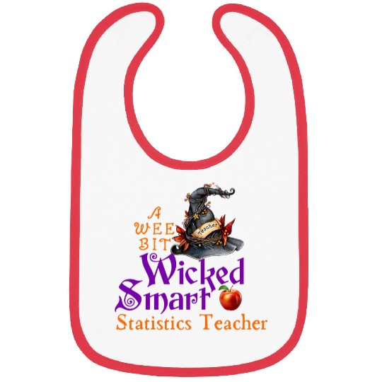 Cute A Wee Bit Wicked Statistics Teacher Halloween Bibs