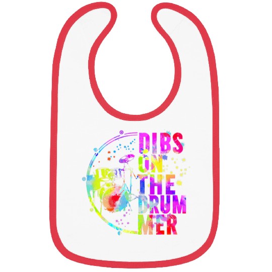 Funny Drummer Dibs On The Drumer Colorful Bibs