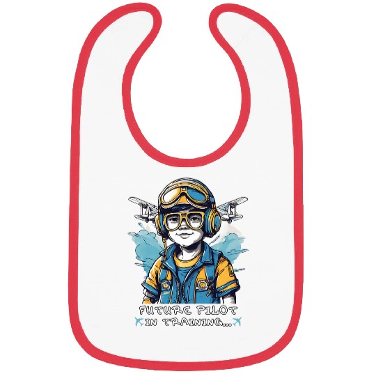Future Pilot In Training Aviator Kids Toddlers Bibs