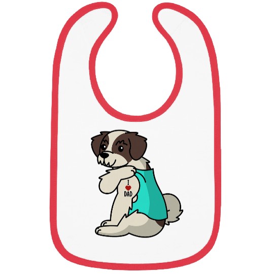 Shih Tzu Pet I Love Dad Tattoo Shih Tzu Father Bibs