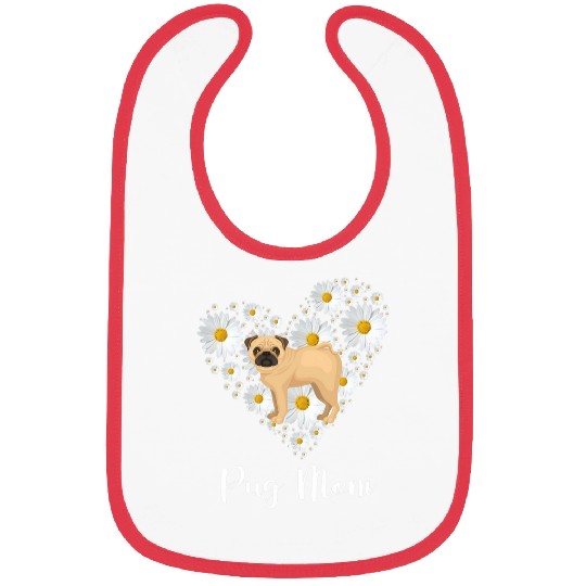 Pomeranian Pet I Love Mom Daisy Flower Lover Bibs