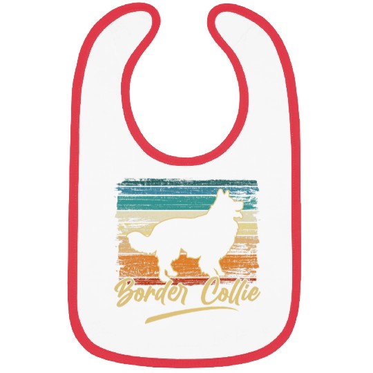 Border Collie Pet Vintage Border Collie Funny Retro Gift Bibs