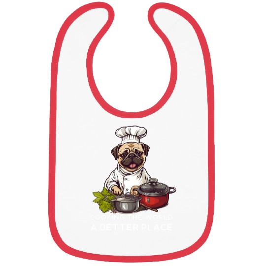 Pug Pet Dog Lover Cooking Chef Dogs Bibs