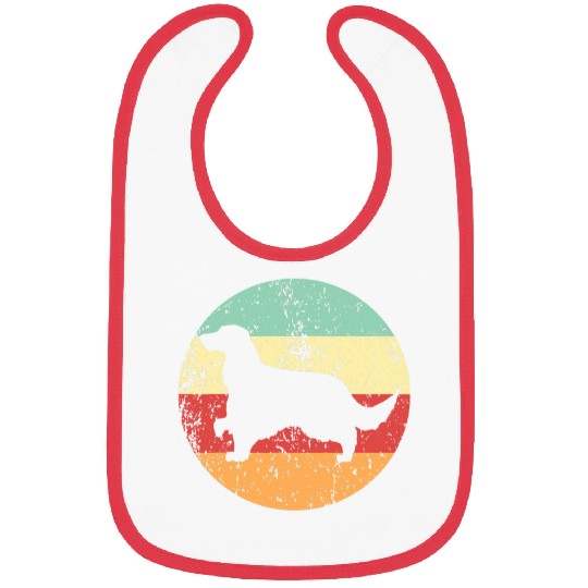 Gordon Setter Pet Breed Silhouette Cool Retro 1970s Circle Bibs