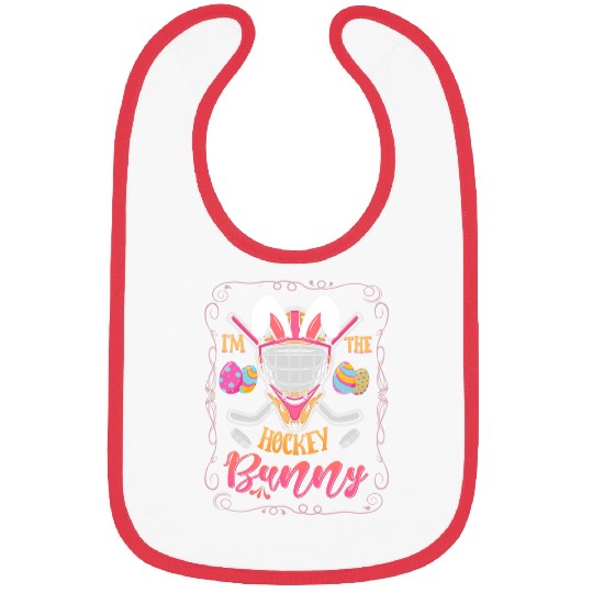 Sport Hockey Im The Hockey Bunny Easter Bibs