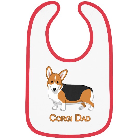 Corgi Pet Cute Red Tricolor Welsh Corgi Dad Dog Lovers Bibs
