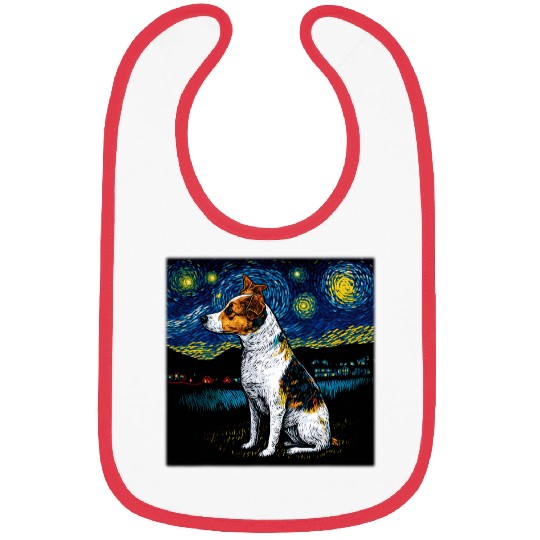 Jack Russell Pet Surrealism Starry Night Jack Russell Bibs