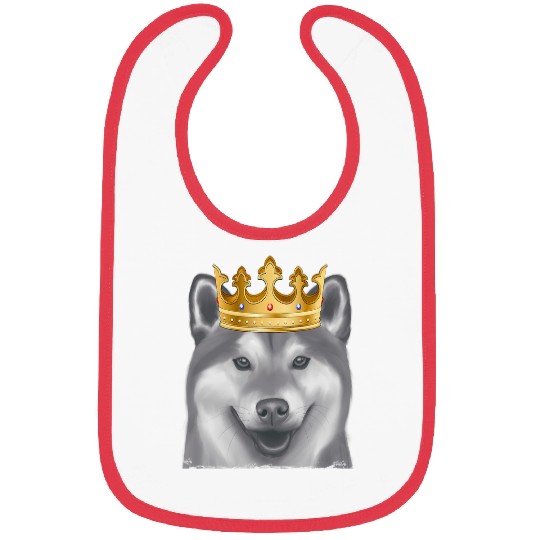 Shiba Inu Pet Wearing A Crown Bibs