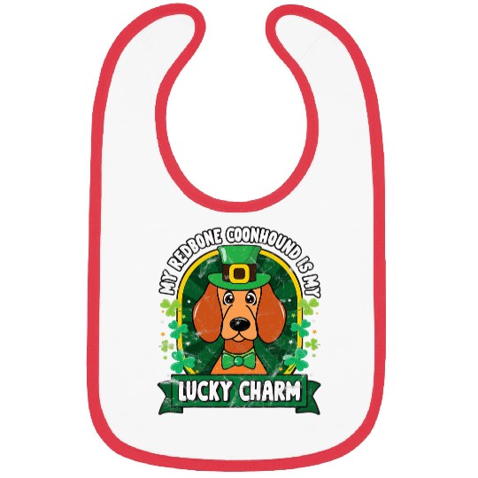 Coonhound Pet Redbone Coonhound St Patricks Lucky Charm Mom Dad Bibs