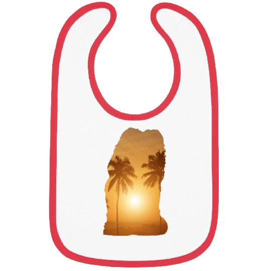 Chow Chow Pet Summer Sunset Beach Dog Silhouette Bibs