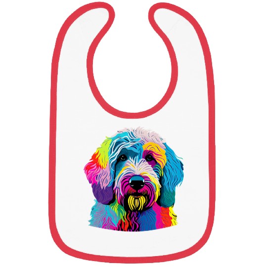 Labradoodle Pet Lovers Pop Art Labradoodle Bibs