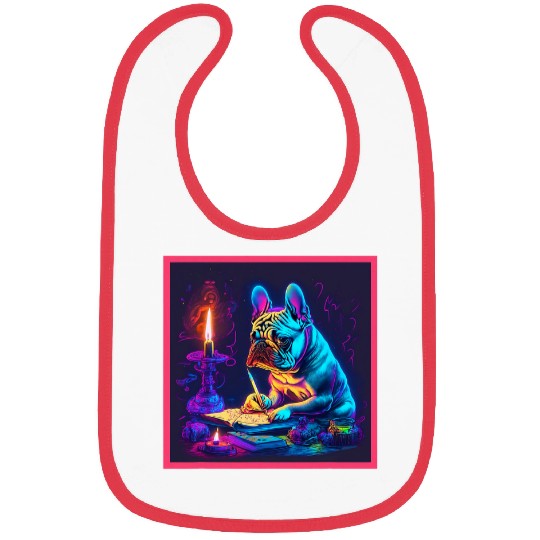 French Bulldog Pet writing under candle light Bibs