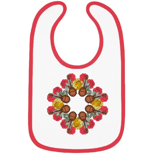 Funny Mandolin Mandala Bluegrass Mindfulness Nature Graphic Bibs