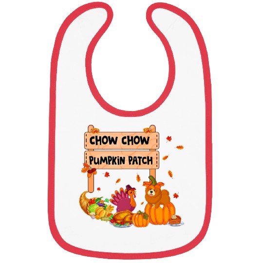 Chow Chow Pet Pumpkin Patch Thanksgiving Dog In Pumpkin Turkey Bibs