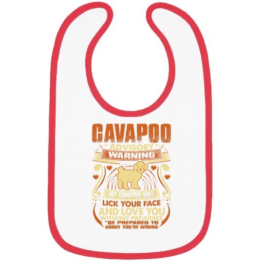 Cavapoo Pet Advisory Warning Dog Pets Lovers Bibs