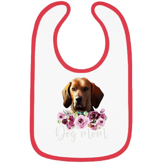Coonhound Pet Redbone Coonhound Dog Mom Floral Bibs