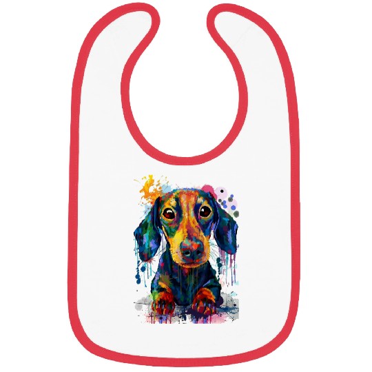 Dachshund Pet water color Bibs
