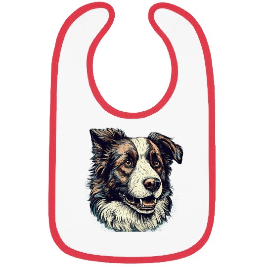 Border Collie Pet Vintage Border Collie Art design Handcrafted Bibs