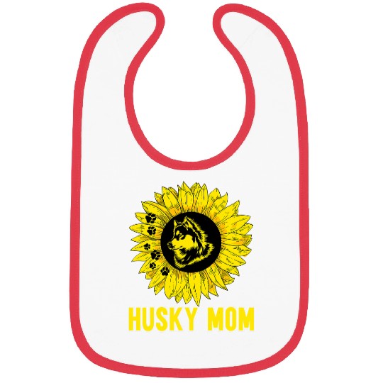 Husky Pet Cute Sunflower Husky Lover Mom Bibs