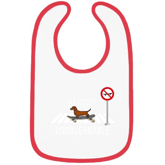 Dachshund Pet Skateboarding Become Ungovernable Bibs