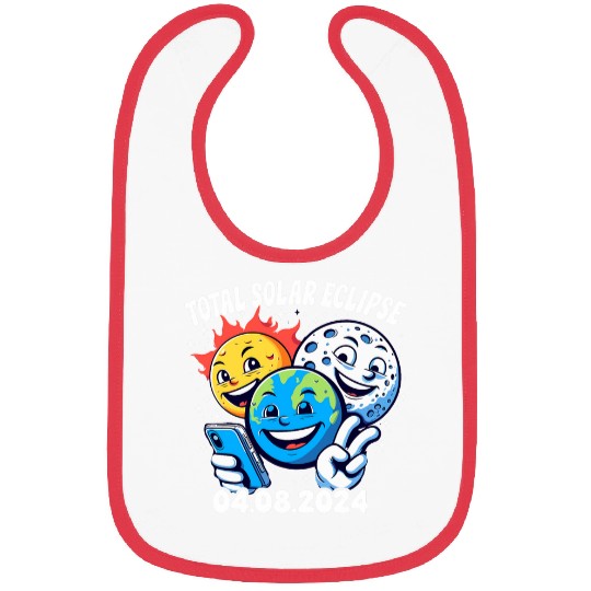 Funny Earth Moon Sun Total Solar Eclipse April 8 2024 Bibs