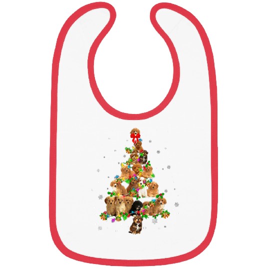Cavapoo Pet Cute Cavapoo dog Christmas Tree decor xmass tree snowflake Bibs
