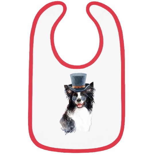 Border Collie Pet Watercolour Border Collie for Dog Owners Bibs