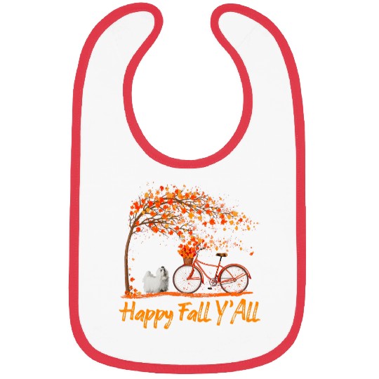 Maltese Pet Happy Fall YAll Maltese Dog Autumn Season Bicycle Bibs